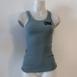Womens Free City Life Nature Love Green Ribbed Tank Top XS/S